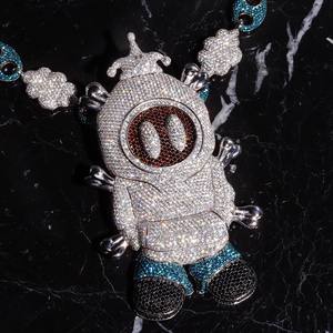 Collar de Plata de Ley 925 con Diamantes de Moissanita VVS, Joyería Hip Hop Personalizada de Alta Calidad, Estilo Rapper - Product Image 1