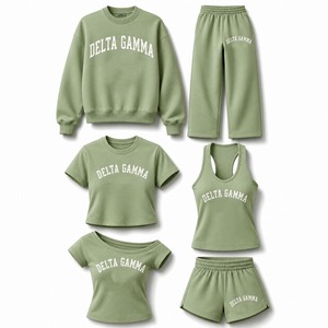 Ensemble trois pièces personnalisé pour femmes avec broderie de lettres grecques, imperméable, 100% coton, personnalisable - Product Image 2