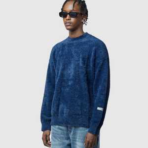 Pull en maille moelleuse à col montant pour l'hiver, vente en gros |   Pull en mohair brossé pour homme |   Tricotage à motifs personnalisés OEM/ODM - Product Image 3