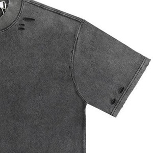 Nueva Camiseta Oversize de Estilo Urbano con Lavado Ácido, Personalizada, Vintage, de Corte Regular, Manga Corta, Cuello Redondo, con Efecto Desgastado - Product Image 3