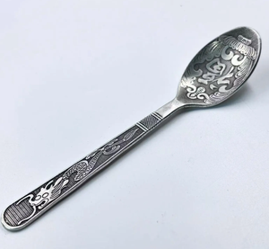 Juego de cubiertos de lujo de acero inoxidable grabado con doble cabeza, cuchillo, tenedor y cuchara, cuchillo para carne y cuchara para postre con diseño de dragón - Product Image 5