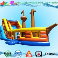 Glissière gonflable géante extérieure du bateau de pirate 3d d'enfants à vendre