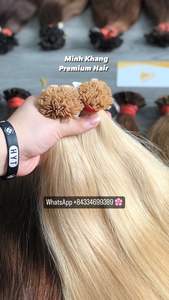 Keratina italiana I-Tips Color claro 100% Raw Vietnamita Remy Extensiones de cabello Cinta Sedoso Onda recta Cabello humano - Product Image 6