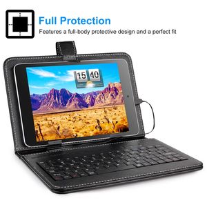 Funda protectora para teclado de 7,9 pulgadas con soporte trasero de cuero PU para tableta a través de cable USB 2.0 - Product Image 2
