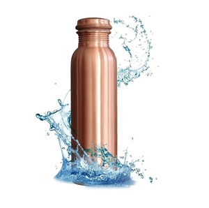 Bouteille d'eau en cuivre pur de haute qualité au design moderne, personnalisable avec logo, durable pour la promotion, la maison et l'extérieur – Créations Antiques - Product Image 4