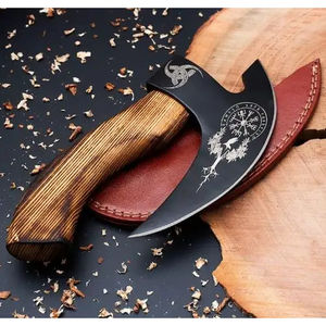 Hacha para Pizza Burraq, Hecha a Mano, de Acero al Carbono, Grado Industrial, Mango de Madera de Palisandro, Funda de Cuero, para Camping y Aire Libre, Regalo para el Día del Padre - Product Image 5