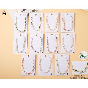 Collane con perline a Z, 12 pezzi, colori assortiti, gioielli fatti a mano, regalo unisex - Product Image 1
