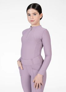 Haut de base équestre pour enfants en tissu extensible doux, respirant et confortable, personnalisable - Product Image 3