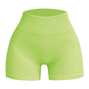 Ensemble de sport pour femmes personnalisé en gros : short de yoga et fitness respirant, léger, couleur unie, effet délavé, élastique, style hip-hop - Product Image 2