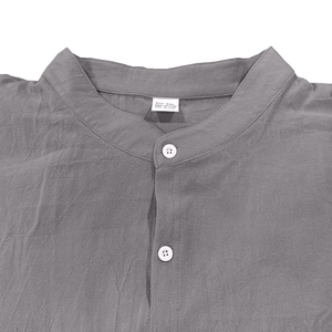 Service OEM d'usine – Ensemble décontracté en lin pour homme, style américain toutes saisons, chemise à manches longues et pantalon amples - Product Image 5