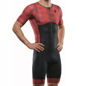 Combinaison de cyclisme à séchage rapide avec poches et fermetures éclair sur le devant, impression par sublimation, couleur unie - Product Image 2