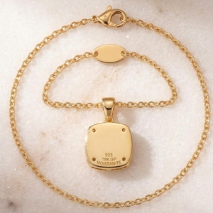 Collar con Colgante de Circonita Blanca en Forma de Cojín, Plata de Ley 925, Chapado en Oro de 18K, Collar Minimalista para Mujer, Regalo para Ella - Product Image 2