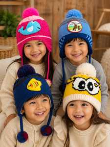 หมวกไหมพรมเด็กชายเด็กหญิงคุณภาพส่งออก แบรนด์ Stockify อุ่นสบายสำหรับฤดูหนาว ทนทาน ใส่สบาย เหมาะสำหรับเด็ก วางจำหน่ายแล้ว - Product Image 6