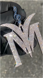 CONCEPTION Nuevo Diseño, Colgante de Plata de Ley 925 con Inicial, Estilo Hip Hop, Colgante de Letra con Diamante Sintético en Oro Blanco, Joyería Fina - Product Image 5