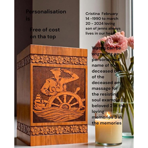 Compact Wooden Urn for Ash Storage Wooden Urn for Ashes with Velvet Bag Inside urn by AYAANS - Product Image 2