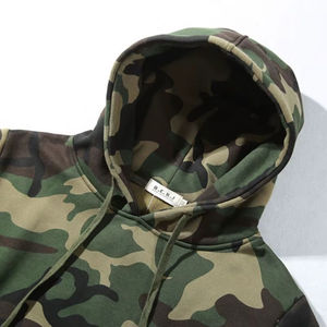 Sweat-shirts à capuche amples en molleton brossé mélange coton-polyester pour hommes, avec logo personnalisé, motif camouflage, vente en gros - Product Image 3