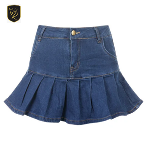 Jupe en jean ample et décontractée pour femme, taille haute, coupe droite, à boutons, unie, respirante, style vintage streetwear pour l'automne - Product Image 4
