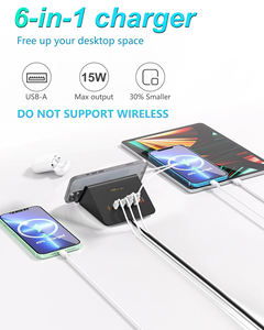 6-Port PD20W+15W Fast Charging Laptop & Mobile Phone Charger with Retractable <b>Cable</b> Special Shape Bracket Fireproof Material - Product Image 4