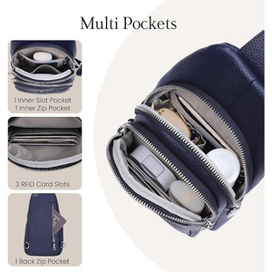 Sac bandoulière unisexe en PU avec sangle arquée détachable, fermeture éclair étanche, style minimaliste, pochette de chasse inférieure à 21L - Product Image 3