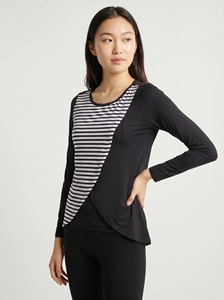 Bmama Long Sleeve Maternity Nursing Top Hidden Breastfeeding Shirt High Neck Cotton Pregnancy Wear OEM Wholesale - Product Image 4
