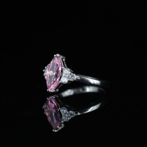 Bague de Fiançailles et d'Anniversaire Classique en Argent Sterling 925, 3 Pierres, Coupe Marquise Ovale, Zircon Cubique Jaune, Plaqué Rhodium - Product Image 4