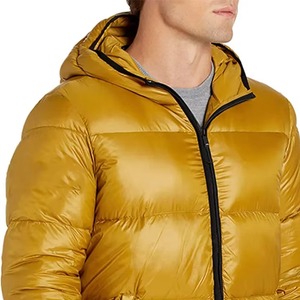 New 2026 Design Men's Puffer Jacket Warm Hooded <b>Covered</b> <b>Button</b> Breathable Canvas Soft Shell Turtleneck Collar Winter Outdoor - Product Image 4