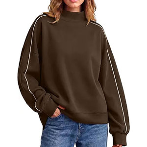 <b>Ladies</b> Mock Neck <b>Sweatshirt</b> Oversized Fleece Pullover <b>Long</b> Sleeve Warm Casual Athletic Streetwear Fashion Clothing <b>For</b> Women - Product Image 1