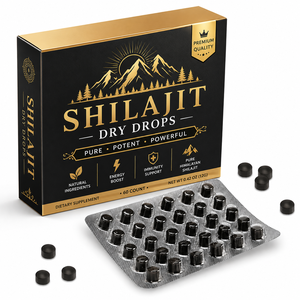 Complément Alimentaire OEM Marque Privée 100% Pur Shilajit Bio de l'Himalaya 60 Comprimés 200 mg Riche en Acide Fulvique et Oligo-éléments - Product Image 1