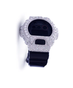 Reloj Digital con Incrustaciones de Diamantes, Bisel de Acero Inoxidable, Correa Negra, Lujoso, Unisex, 38 mm, Resistente al Agua 10 Bar - Product Image 2