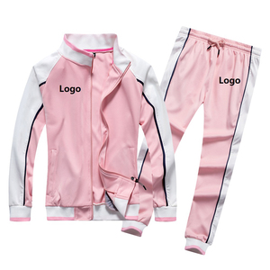 Conjunto Deportivo Rosa para Hombre, Estilo Deportivo, Color Sólido, Cuello Alto, Cierre de Cremallera, Bolsillos Laterales, Transpirable, Corte Regular, Primavera - Product Image 2