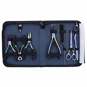 Kit professionnel de pinces pour extensions capillaires Microlink, outil d'ouverture et de fermeture de micro-perles, coupe-keratine, outils de coiffage de précision - Product Image 1