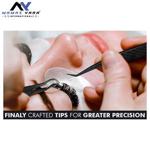 Pince à épiler professionnelle en acier inoxydable à 5 pointes diamantées, pointe en fibre noire, pour extensions de cils, outil de beauté - Product Image 4