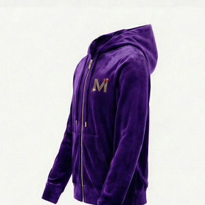 Conjunto Deportivo Casual de Lujo para Hombre, con Sudadera con Cremallera y Pantalones Jogger, Estampado de Terciopelo, Marca USA Maluza EliteVelour X - Product Image 4