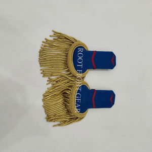 Épaulettes de haute qualité pour uniforme, épaulettes rigides de qualité supérieure avec franges dorées - Product Image 1