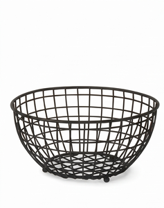 Custom Black Metal Wire <b>Fruit</b> <b>Storage</b> Basket Deep Grid Decorative Bread Holder Modern Kitchen Stand - Product Image 1