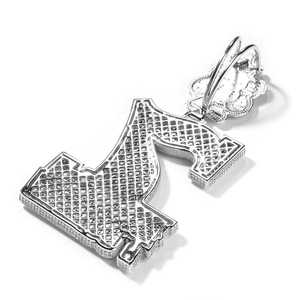 จี้เงินแท้ 925 ประดับมอสซาไนต์ หมายเลข 7 ชุบทอง สไตล์ฮิปฮอป - Product Image 5