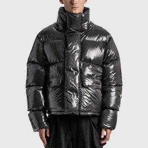 2026 Wholesale High Quality Men's Puffer <b>Jacket</b> Streetwear Style Breathable Windproof Custom Shiny Nylon Men's Winter <b>Jacket</b> - Product Image 5