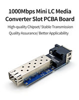 Konverter Fiber SFP Jarak Jauh YUNVO 10/100/1000M PCBA Ukuran Kecil Mini Media Converter Board dengan 1 Slot SFP untuk FTTH & CCTV