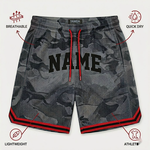 <b>Men's</b> Basketball <b>Shorts</b> Custom <b>Patch</b> Embroidery – Quick Dry High Quality | Heavy Mesh <b>Shorts</b> With Pockets - Product Image 5