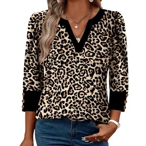 Camisas Vintage con Estampado Floral Botánico, Manga Tres Cuartos, Pliegues Delanteros, Blusa Fluida de Oficina, Camisas de Gasa para Mujer - Product Image 5