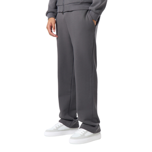 Mens Full <b>Zip</b> <b>Hooded</b> Tracksuit With Straight Leg Trousers Relaxed Fit Casual Travel Wholesale Custom Two Piece Clothing Set OEMs - Product Image 4