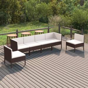 Ensemble de salon de jardin modulaire en rotin PE brun, design standard pour un confort extérieur - Product Image 1