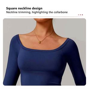 Vente en gros de nouveaux hauts confortables à manches longues respirants pantalons de yoga de course de fitness ensemble de 2 pièces de gymnastique de haute qualité - Product Image 4