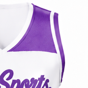 Maillot de cheerleading sans manches sublimé violet, tenue de sport athlétique pour l'entraînement et la compétition - Product Image 3