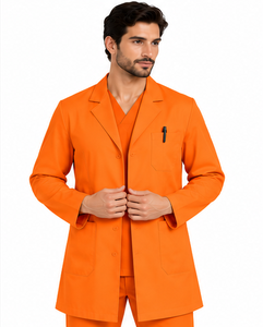 Blouse de laboratoire blanche pour homme, col à revers, manches longues, respirante, en polycoton, uniforme médical, vêtements de travail pour laboratoire de chimie - Product Image 6