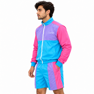 Zip Up Color/ful Men Windbreaker Nylon Short Wholesale Quick Dry Polyester Track Suit Unisex Piping Waterproof Streetwear <strong>Jacket</strong> - Product Image 1