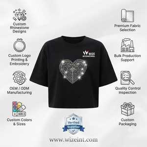 T-shirts courts pour femmes avec patchs imprimés à carreaux personnalisés OEM, 100% coton, manches courtes, respirants, écologiques - Product Image 6