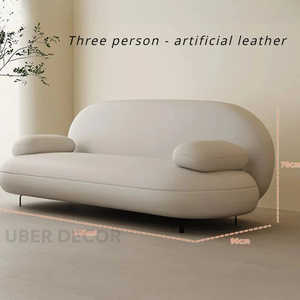 SerenityShell Ensemble Modern Japandi Juego de sofás curvos de 3 plazas con mesa central para sala de estar o sala de estar - Product Image 6