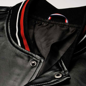 Fashionable Trend High Street Solid Color Men's Leather Jacket Causal Wear Multi Color Custom Logo Designer Men's Biker Leather - Product Image 6