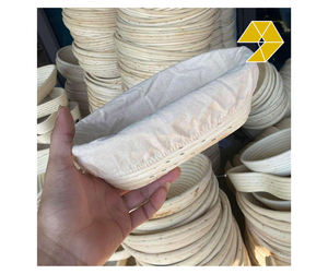 Rattan Dough Proofing Banneton <b>Basket</b> for Sourdough <b>Bread</b> Vietnam 10inch Oval Proofing <b>Basket</b> Banneton <b>Basket</b> with Cloth Lining - Product Image 1
